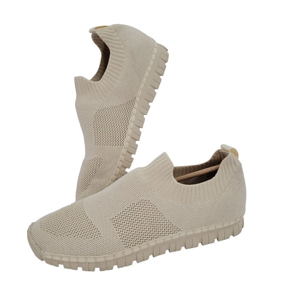 Yellow box Cream Knitted Sneaker